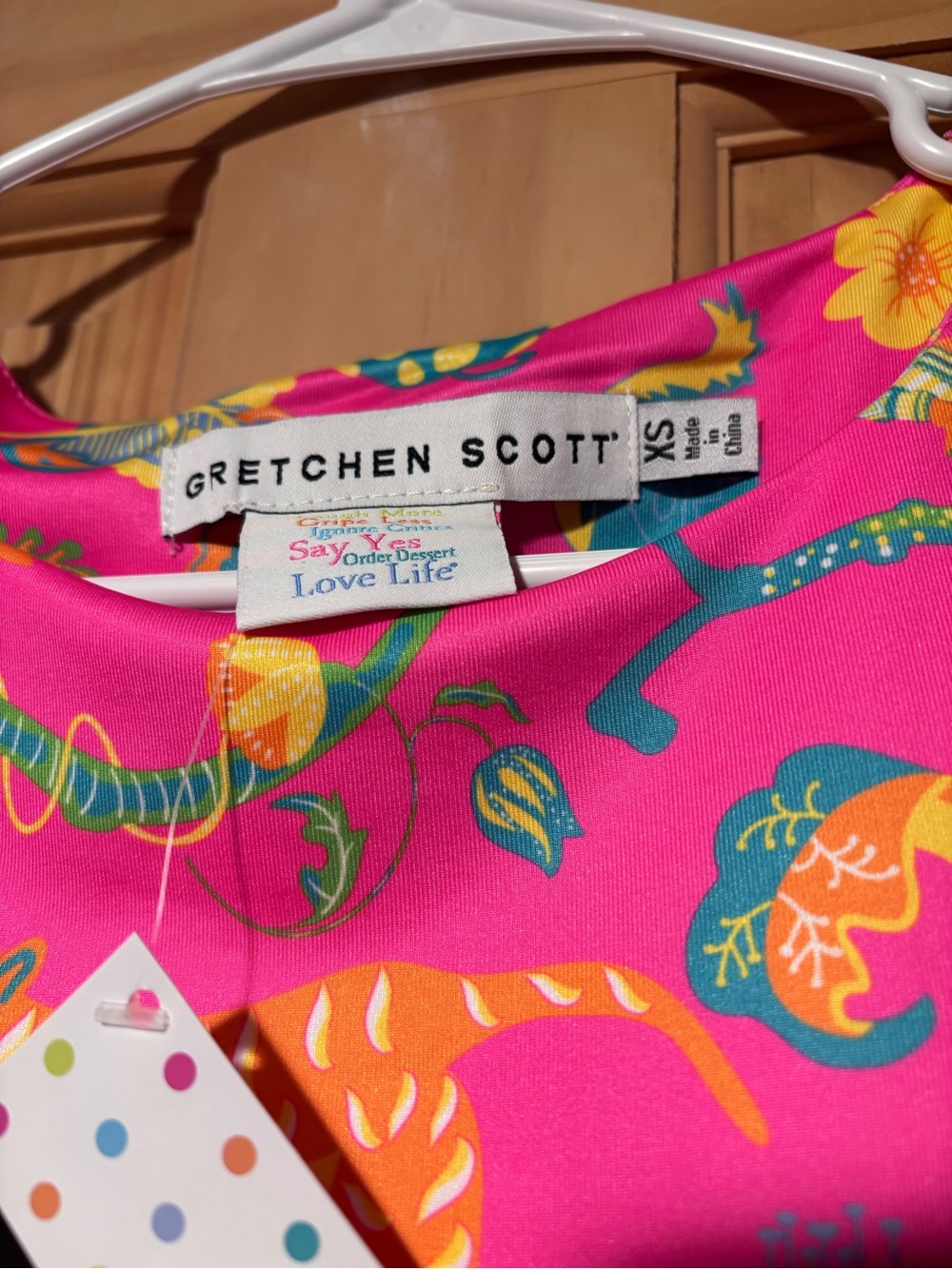 Gretchen Scott Designs Bright Pink Animal Print Side-Tie Dress - Picture 5 of 5